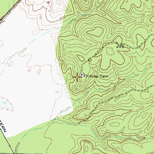 Topographic Map of Dubose - Fairchild Cemetery, TX