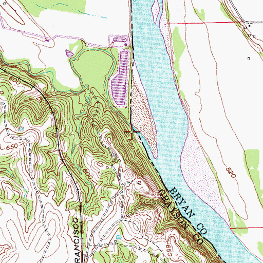 Topographic Map of Duck Creek, TX