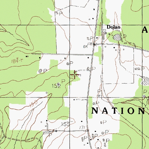 Topographic Map of Dunkin Cemetery, TX