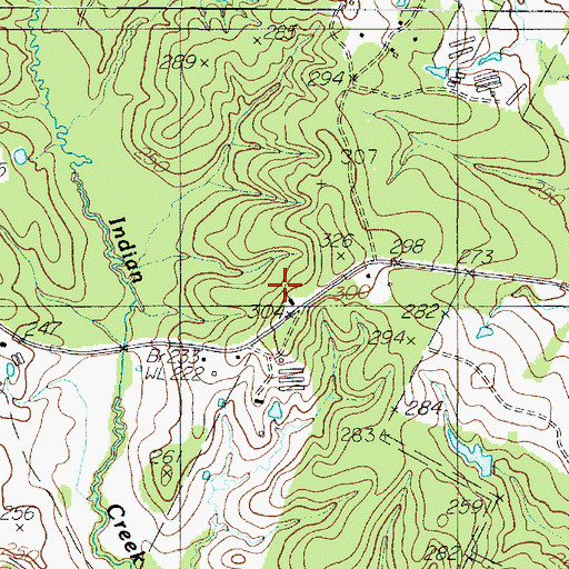 Topographic Map of Dunnigan Church, TX