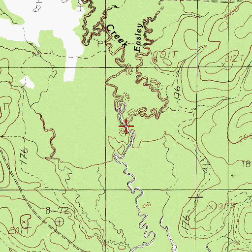 Topographic Map of Easley Creek, TX