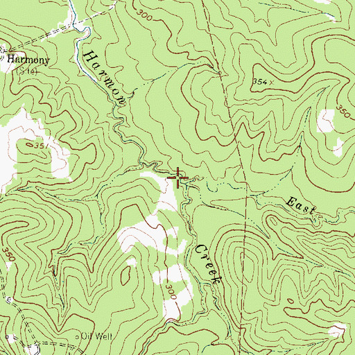 Topographic Map of East Fork Harmon Creek, TX