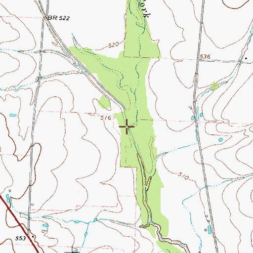 Topographic Map of East Fork Pecan Creek, TX