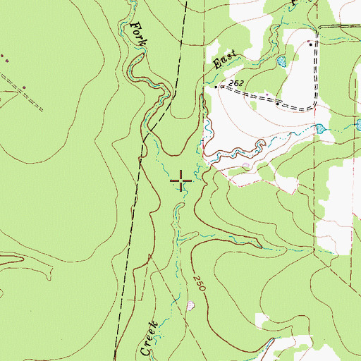 Topographic Map of East Fork Pumpkin Creek, TX