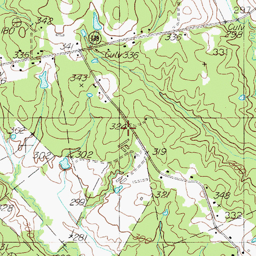 Topographic Map of East Liberty, TX