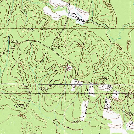 Topographic Map of East Liberty Cemetery, TX