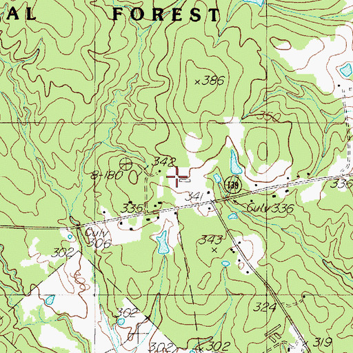 Topographic Map of East Liberty School, TX