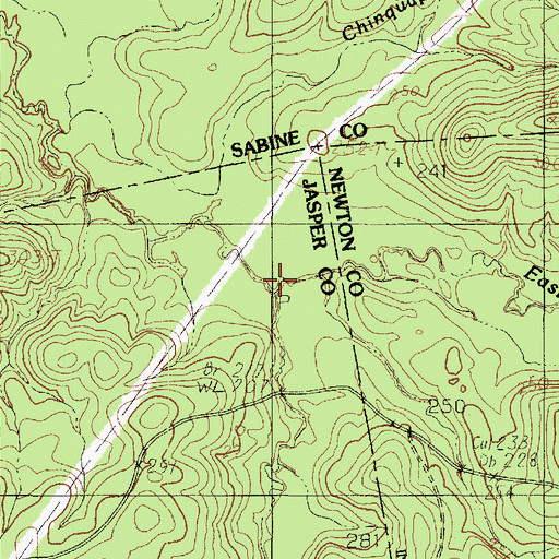 Topographic Map of East Prong McKim Creek, TX