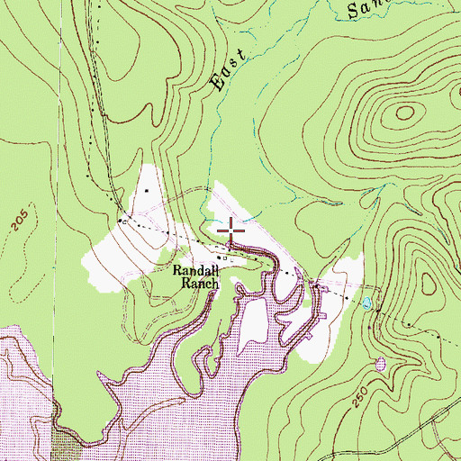 Topographic Map of East Sandy Creek, TX