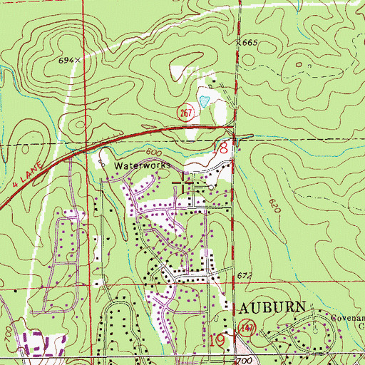 Topographic Map of Granite Hills, AL