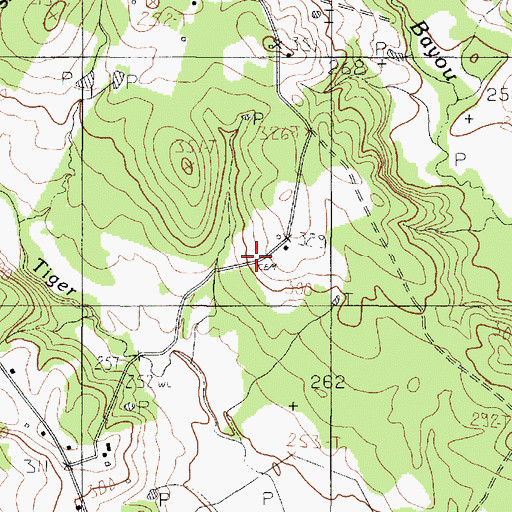 Topographic Map of Eddings Cemetery, TX