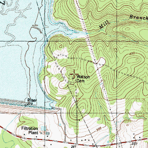 Topographic Map of Eden Cemetery, TX