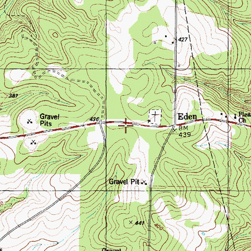 Topographic Map of Eden School, TX
