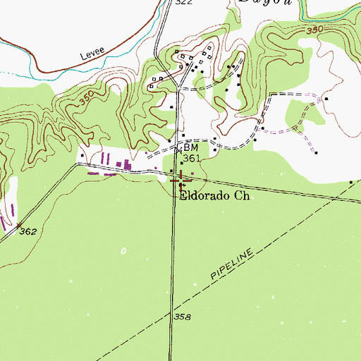 Topographic Map of Eldorado Church, TX