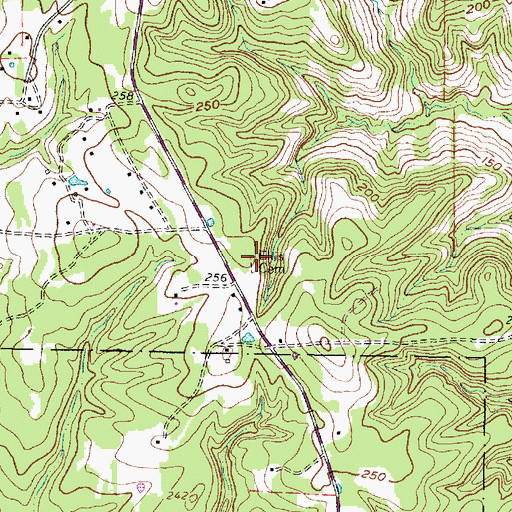 Topographic Map of Ellis Cemetery, TX