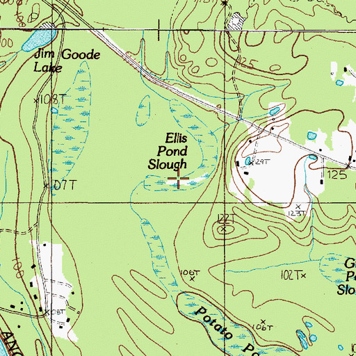 Topographic Map of Ellis Pond Slough, TX