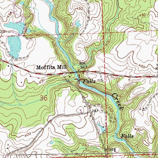 Topographic Map of Great Falls, AL