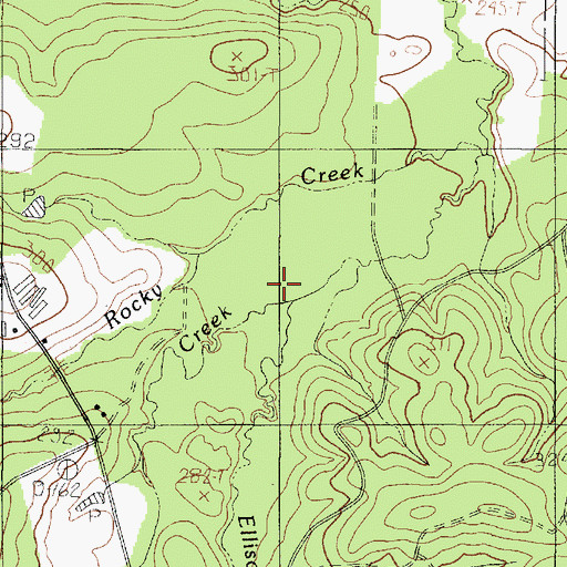 Topographic Map of Ellison Branch, TX