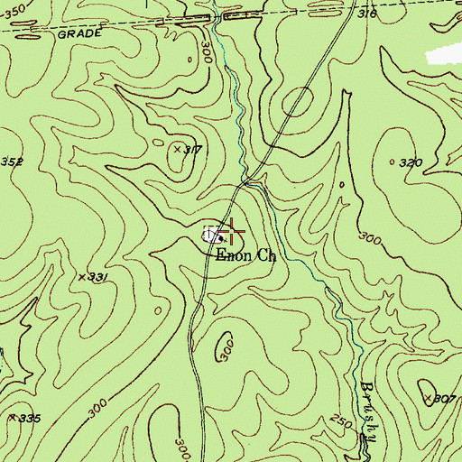 Topographic Map of Enon Church, TX