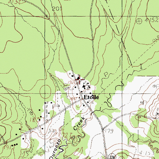 Topographic Map of Etoile, TX