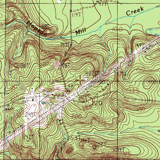 Topographic Map of Farrell Cemetery, TX