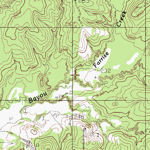 Topographic Map of Farrise Creek, TX