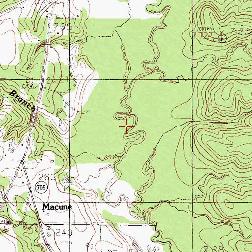 Topographic Map of Fisher Branch, TX