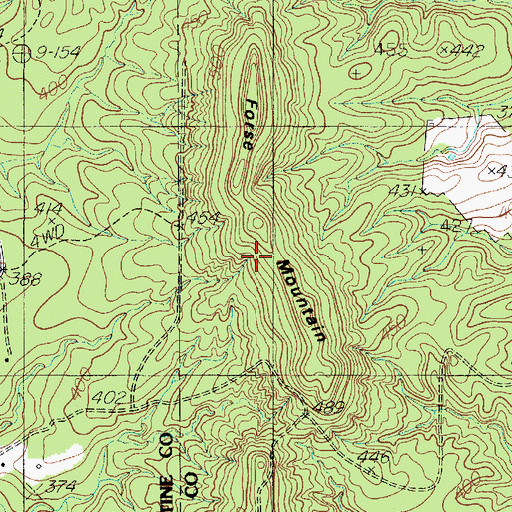 Topographic Map of Forse Mountain, TX