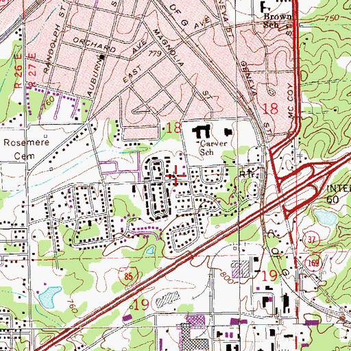 Topographic Map of Hardaway Street Church of God, AL