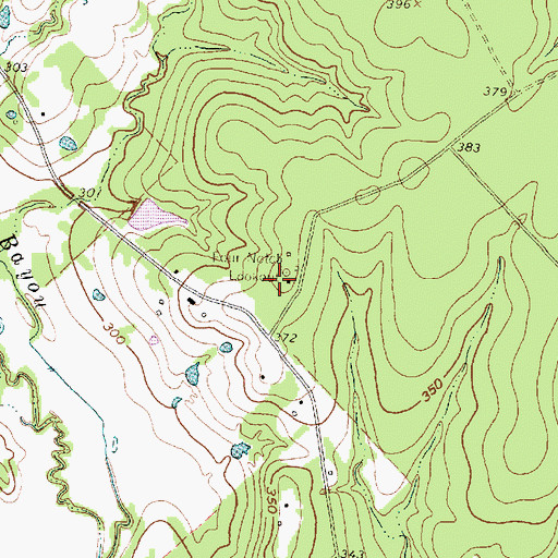 Topographic Map of Four Notch Lookout, TX