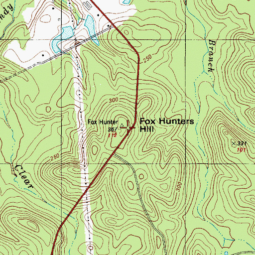 Topographic Map of Fox Hunters Hill, TX