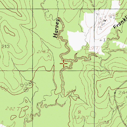Topographic Map of Franklin Branch, TX