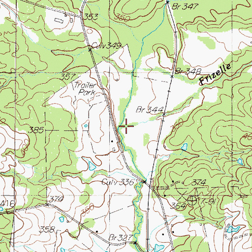 Topographic Map of Frizelle Branch, TX