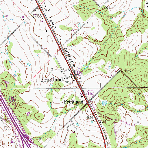 Topographic Map of Fruitland, TX