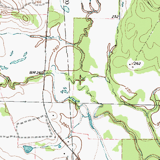 Topographic Map of Garretts Creek, TX