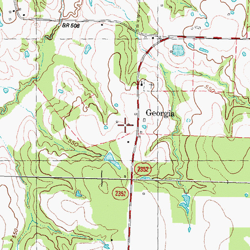 Topographic Map of Georgia, TX