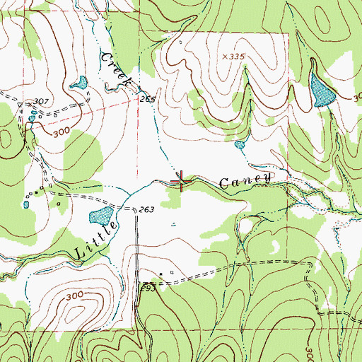 Topographic Map of Geter Creek, TX