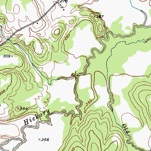 Topographic Map of Gin Branch, TX