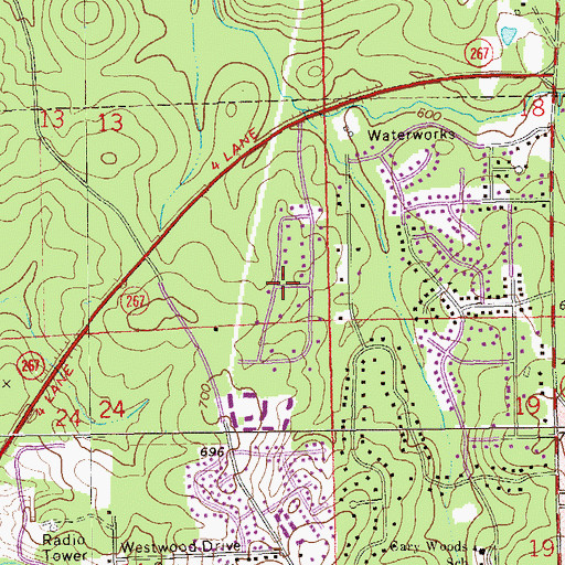 Topographic Map of Head Estates, AL