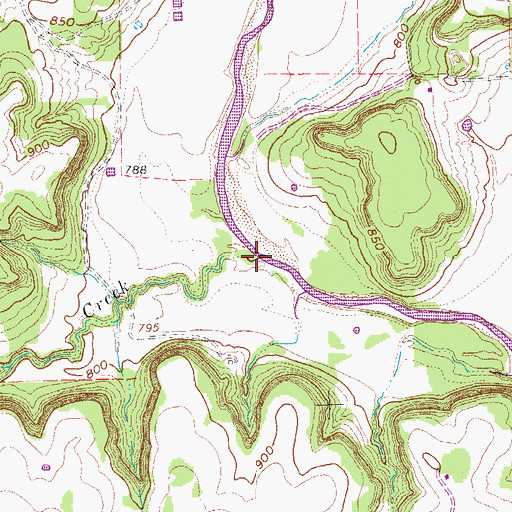 Topographic Map of Cove Hollow Creek, TX