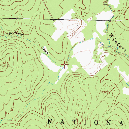 Topographic Map of Goodridge Creek, TX