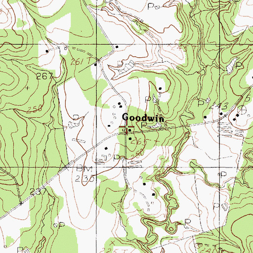 Topographic Map of Goodwin, TX