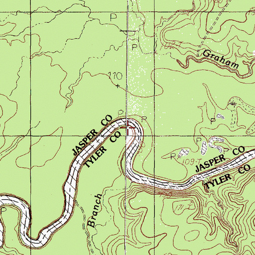 Topographic Map of Graham Creek, TX