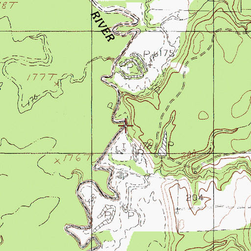 Topographic Map of Granberry Branch, TX