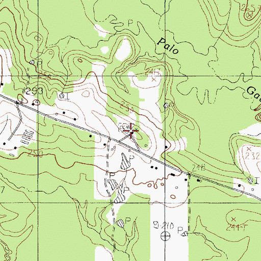 Topographic Map of Gravel Hill Church, TX