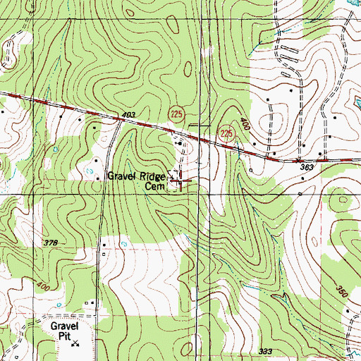 Topographic Map of Gravel Ridge Church, TX
