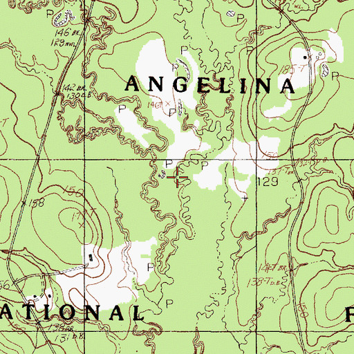 Topographic Map of Green Creek, TX