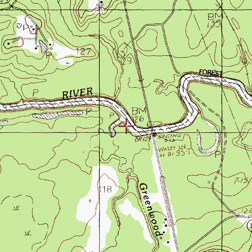 Topographic Map of Greenwood Creek, TX