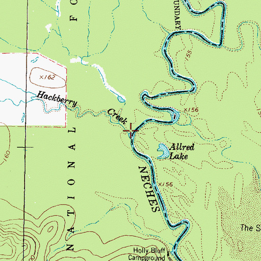 Topographic Map of Hackberry Creek, TX