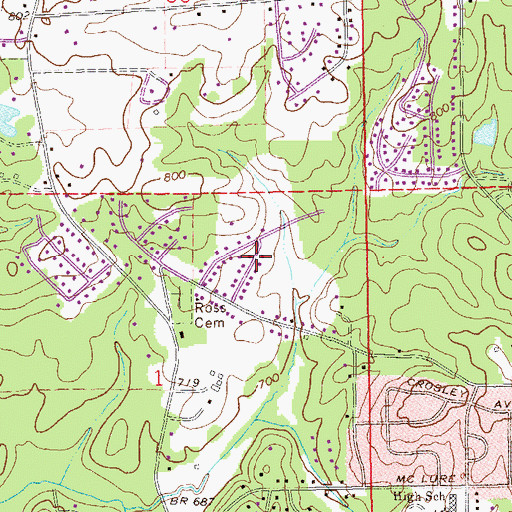 Topographic Map of India Lakes, AL